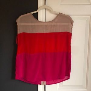Color Block Sleeveless Blouse